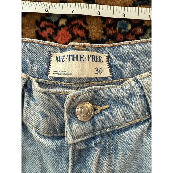 Free People Tinsley Baggy High Rise Jeans Wide Leg Straight Leg 30 Cotton Cargo - Picture 6 of 12